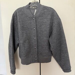 Madewell Heather Gray Snap-Front Wool Cardigan